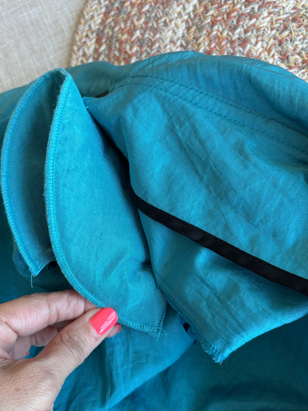 Turquoise Ruffle Peplum Blazer - Picture 13 of 15